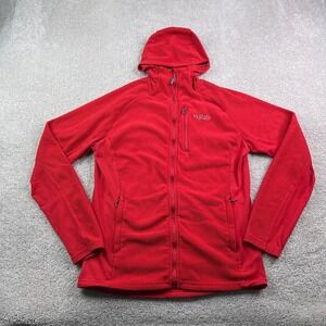 Rab Jacket Mens Medium Red Full Zip Fleece Capacitor Hoody Midlayer Hiking